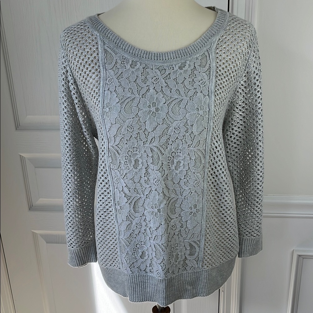 Apt. 9 Lightweight Lace and Open Knit Sweater